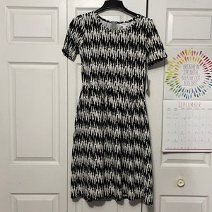 Black and white LuLaRoe Amelia Disney castle dress